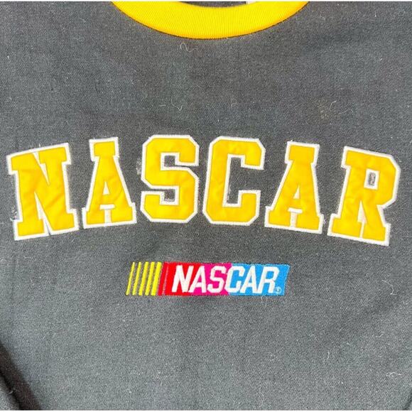 VINTAGE NASCAR Black/Yellow Sweatshirt Men's Size L - Picture 3 of 6